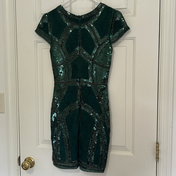 Spread Your Shine Green Sequin Embroidered Bodycon Dress | Lulus - Picture 2 of 3